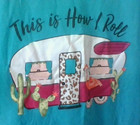 This is How I Roll Camper Sleep Tee Secret Treasures Size S 4-6 Flamingo Cactus — photo 1