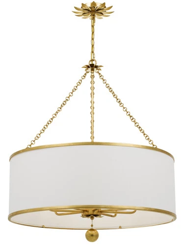 Broche 8-Light 34" Traditional Chandelier in Antique Gold - Picture 1 of 2
