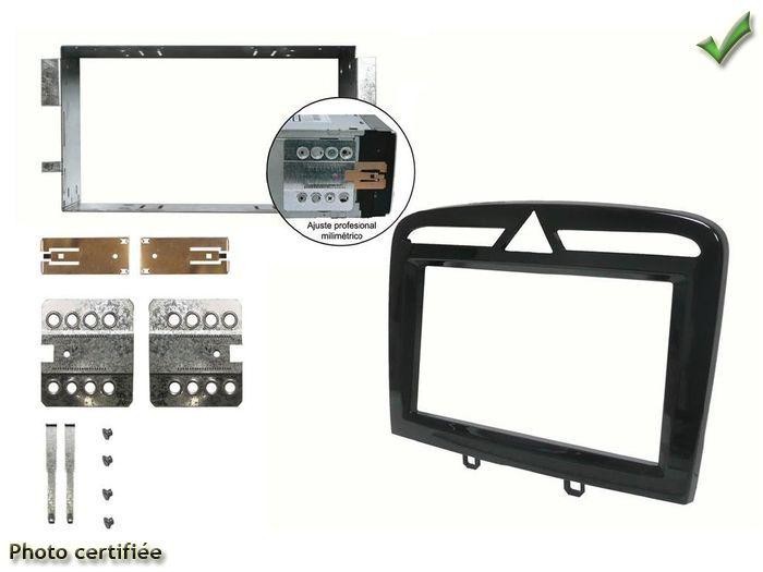 Kit 2 DIN Peugeot 308 façade autoradio double DIN pour Peugeot RCZ 408 noir laqué