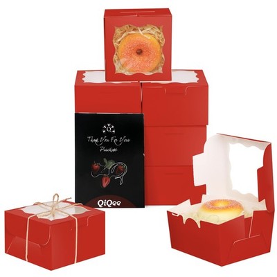 Rot Bäckerei Boxen mit Fenster 15 Stück 10x10x6,3cm Mini Cookie Macaron Klein...