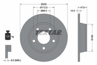 2X Textar Bremsscheibe Bremsscheiben Satz Bremsen Pro Hinten 92117303