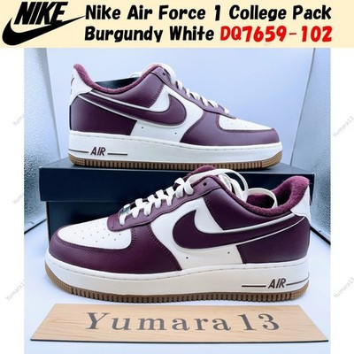 Nike Air Force 1 College Pack Burgundy White DQ7659-102 Men's Size