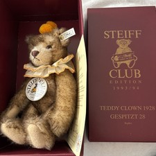 1993/94 Steiff Club "Teddy Clown 1928" Replica Teddy Bear In Box W/Certificate