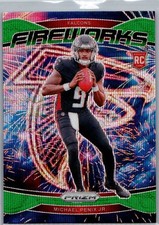 2024 Panini Prizm #16 Michael Penix Jr. Fireworks Wave Green Prizm