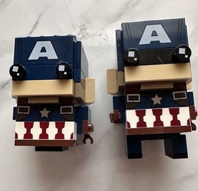 LEGO BrickHeadz Captain America 41589 Lot of 2 Retired Marvel Partial Builds