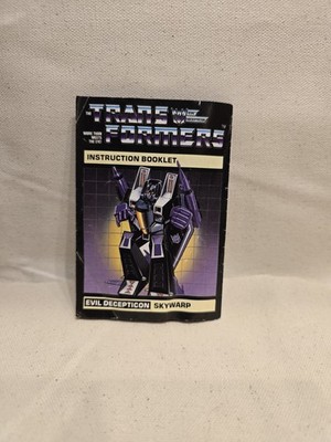 Transformers G1 Skywarp Decepticon Seeker Original Instruction Booklet 1985