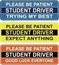 Reflective Funny New Driver Car Magnets, 3 Pack, 9.8x3.3 Inch, Removable Waterpr