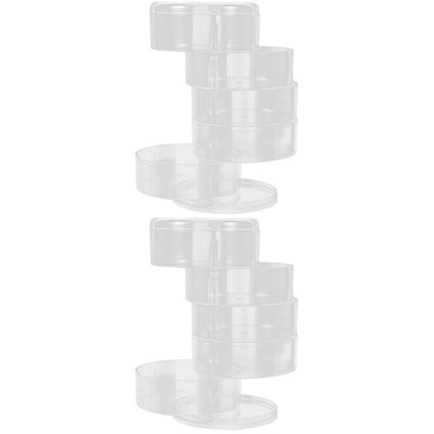  2 Pieces Deckel Drehbares Lagerregal Schmuckdisplay Kind Reisen