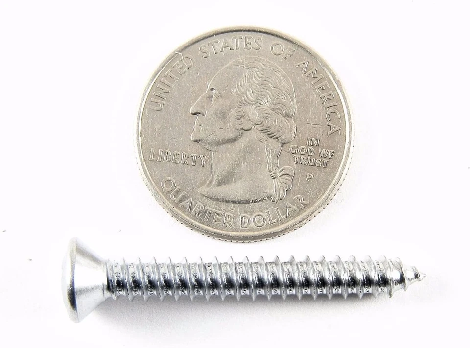 Chrome #10 Phillips Oval Head Screws 1" to 1-1/2" Long #2097 (2056-2058) Foto 4 de 4