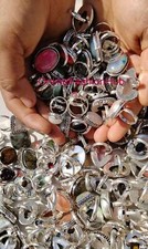 Amethyst  Mix Gemstone 925 Sterling Silver Plated 10Pcs Rings Lot NRN-2353