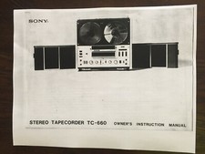Sony TC-660 Stereo Tapecorder Reel to Reel Deck Owners Instruction Manual 