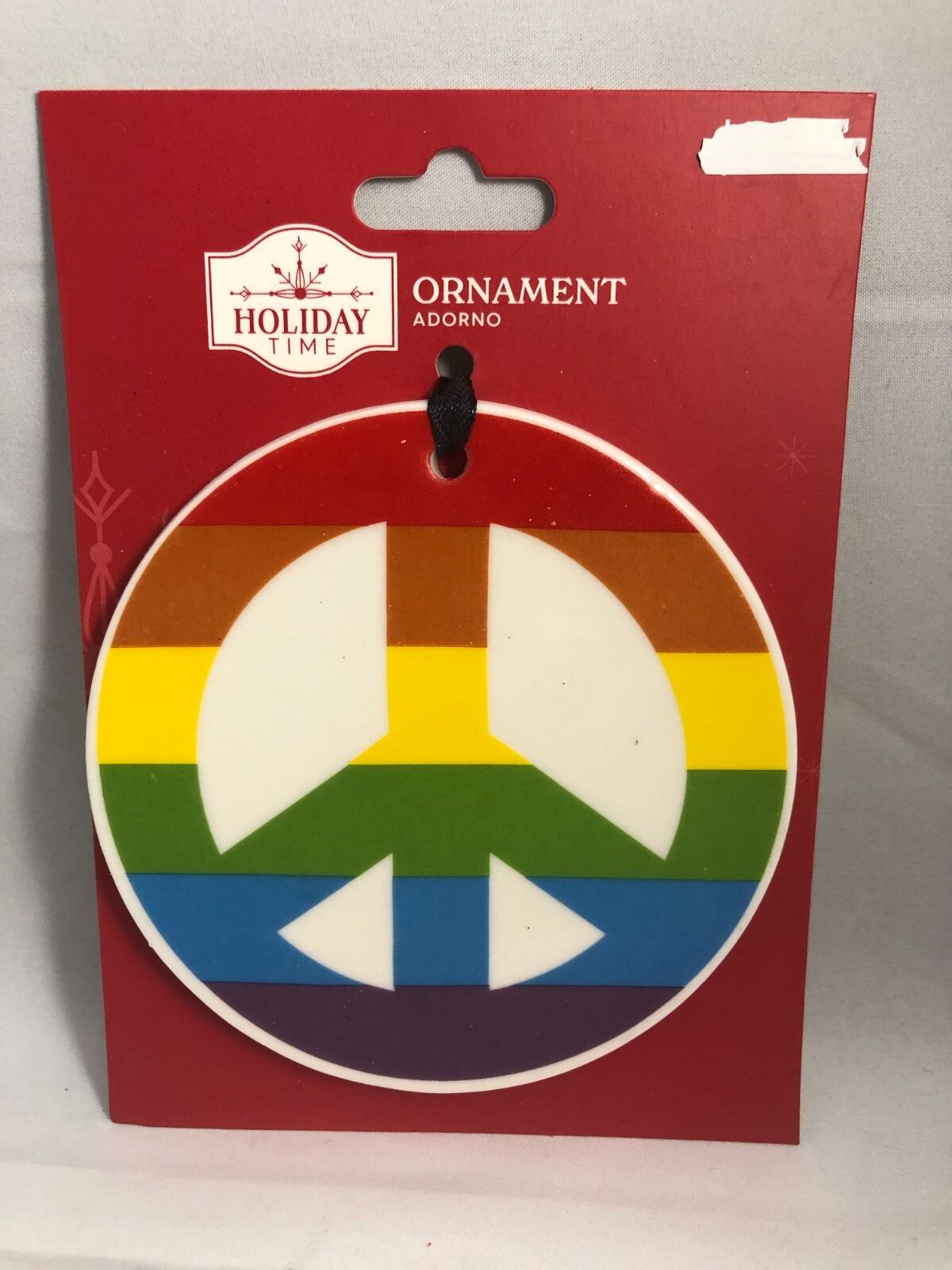 Holiday Times, Porcelain Peace Sign Deco 4" Wide 4" Tall Holiday Decore New