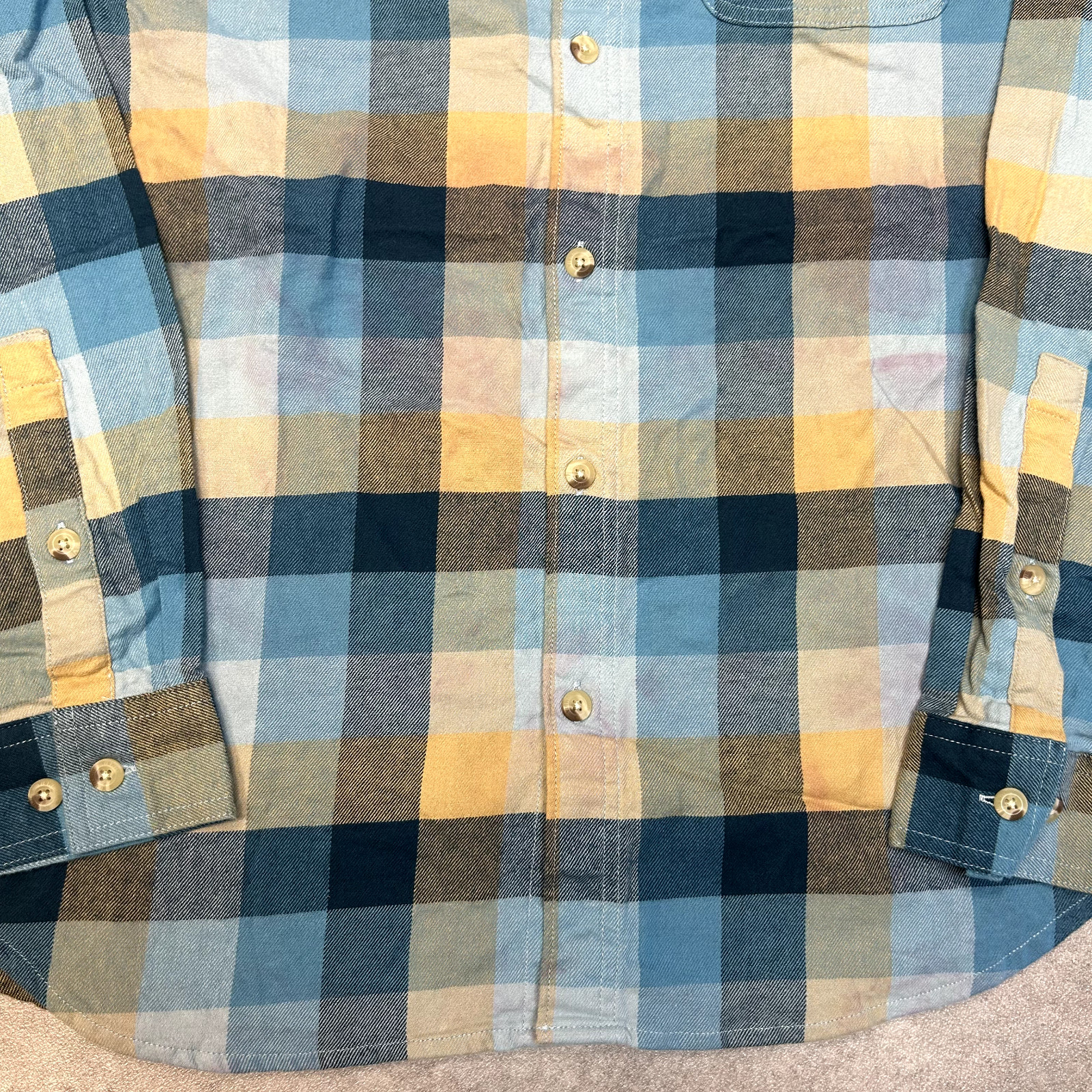 Columbia Shirt Mens Y2K Checkered Long Sleeve Button Down Pocket Top Blue, Large image 7