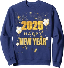 Happy New Year 2025 Family Reunion Party Funny Unisex Crewneck Sweatshirt