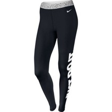Nike Pro Leggings Donna Allenamento Ipercaldo Mezzo Atletico Logo Nero Tg S