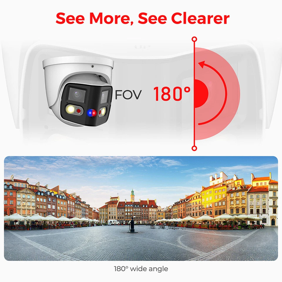 Cámara IP Valucam 8 MP Panorámica 2 Lén 180° POE 4K Bala/Torreta Sonido y Luz Foto 3 de 4