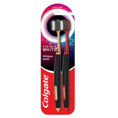 Colgate Visible White O2 Manual Toothbrush for adults- 2 Pcs