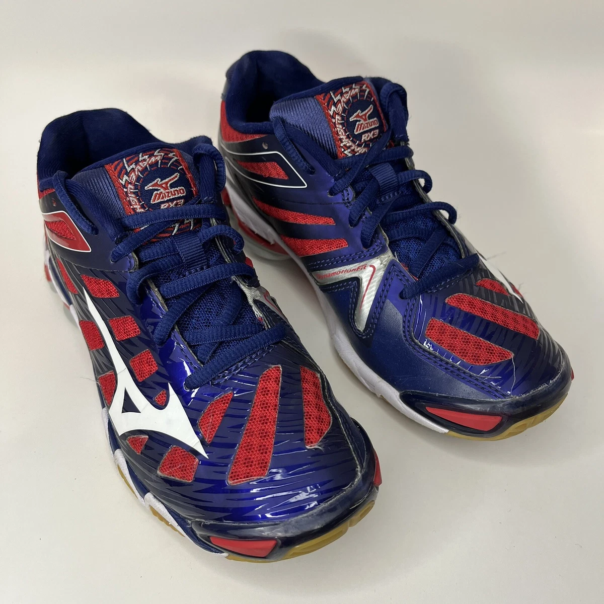 Mizuno Wave Lightning Size 6 RX3 Women s Red White Blue Volleyball Shoes