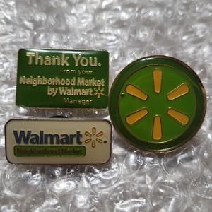 WALMART Pins Neighborhood Market Associate Collectible Lapel Pin Set (Lot of 3)
