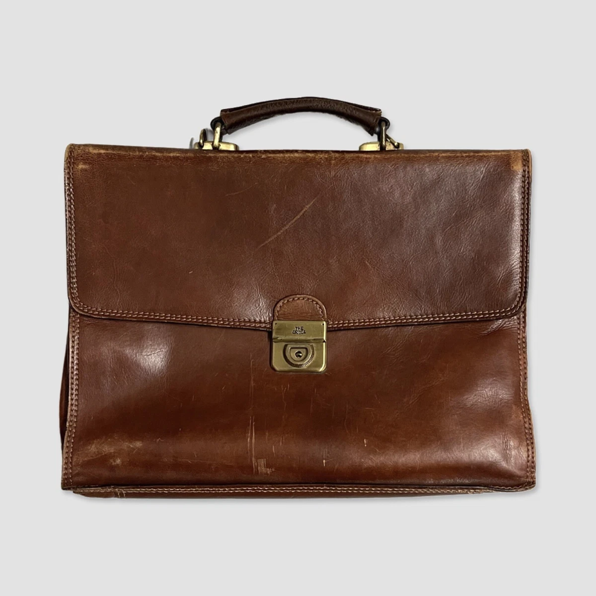 THE BRIDGE Italy Vintage Leather Executive Briefcase | eBay