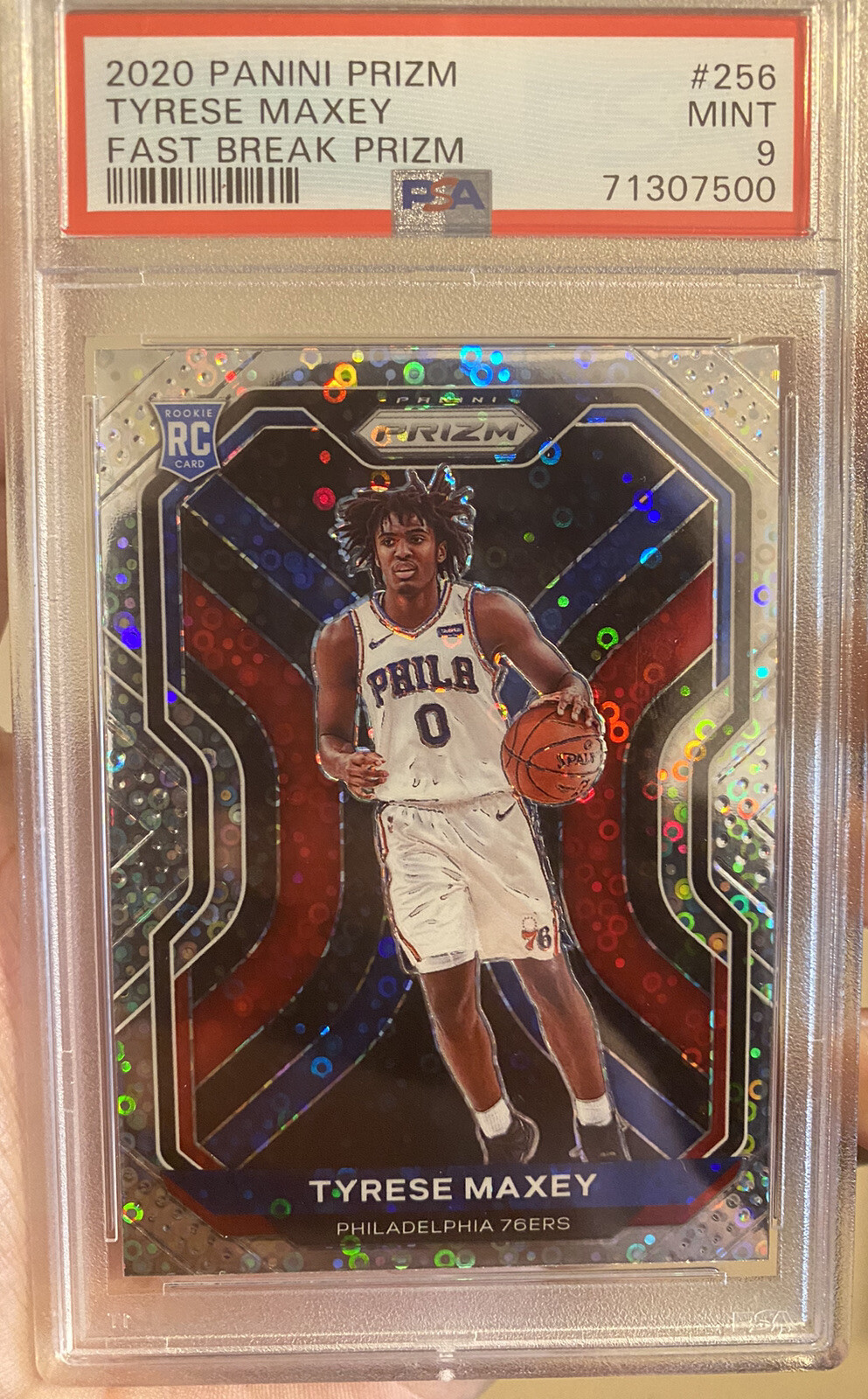 2020-21 Prizm Fast Break TYRESE MAXEY RC SILVER DISCO PRIZM #256 - PSA 9 POP 31