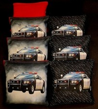 Custom Police Car Blue lives matter 8 ACA regulation custom Cornhole bags B57