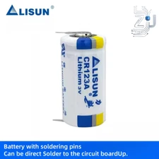 CR123A LISUN 3V Battery For Smoke Alarm with Welding Feet Fast Delivery 1 PC New