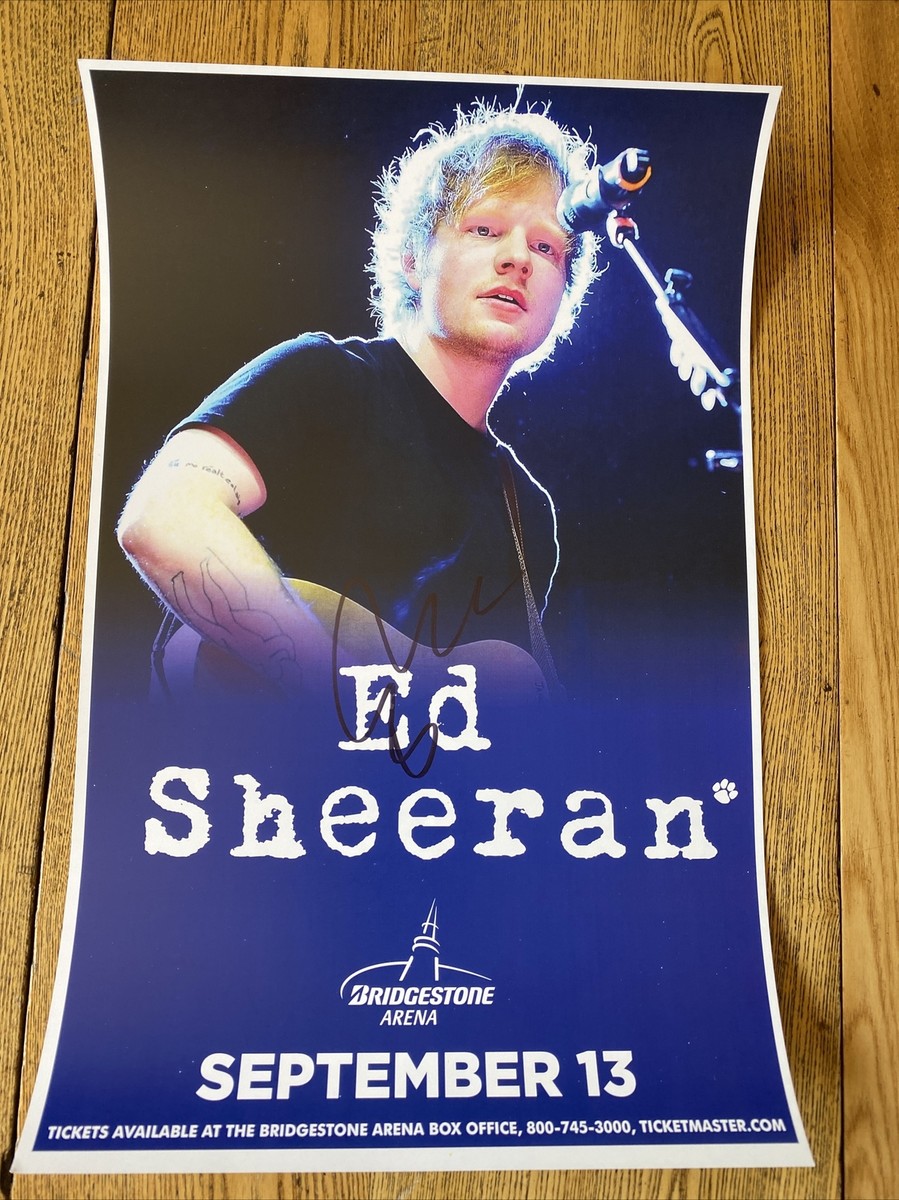ED SHEERAN actual Autograph SIGNED Bridgestone arena concert