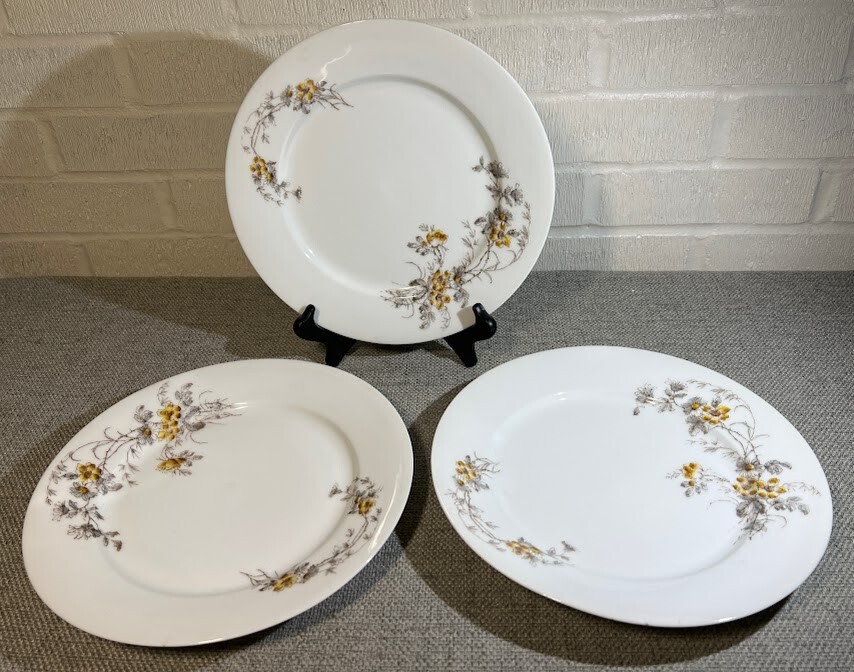 3 CH Field Haviland Limoges Plates 9.75