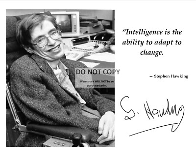 STEPHEN HAWKING QUOTE WITH FACSIMILE AUTOGRAPH - 8X10 PHOTO (AZ-904)
