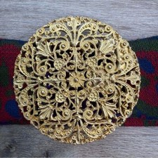 Vintage Gold Filigree Belt Buckle