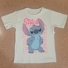 Disney STITCH Girls T-shirt Size S 6-6X Light Blue