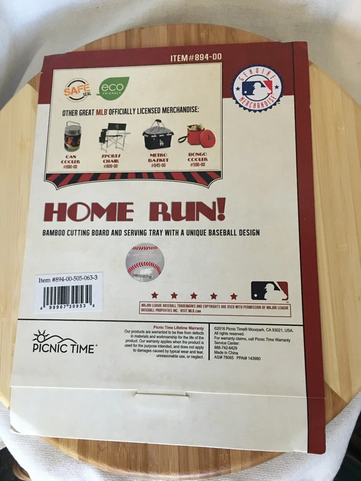 Tabla de cortar de bambú Picnic Time Chicago White Sox MLB 12" paquete original Foto 2 de 2