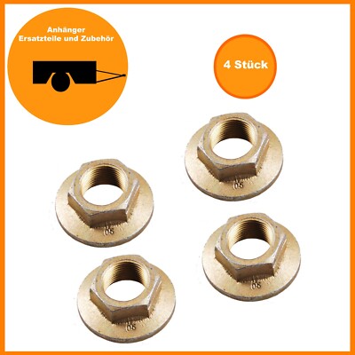 4x Flanschmutter M24 x 1,5 mm SW 32 - selbstsichernd für PKW-Anhänger Wohnwagen