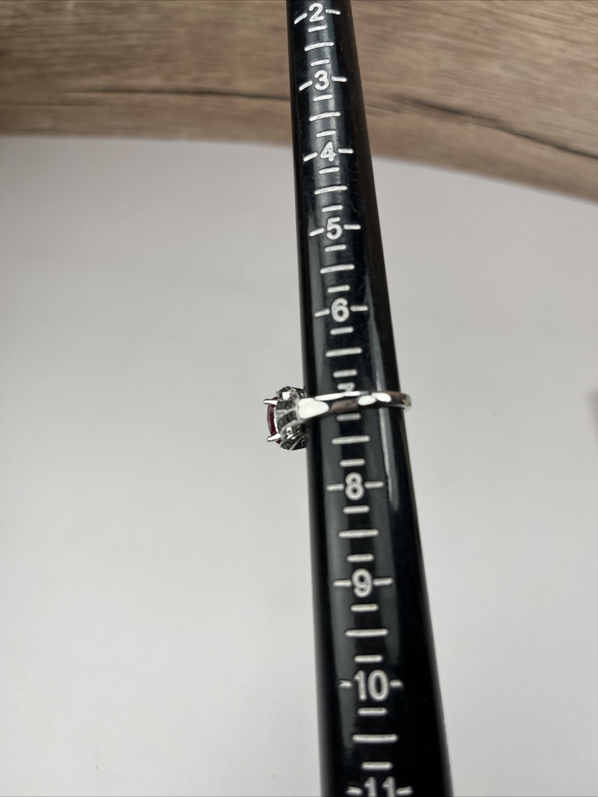 Simulated Red Ruby Ring 925 Sterling Silver Size 7 - image 5