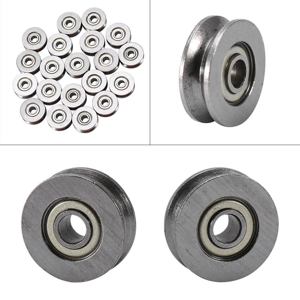 20pcs V623ZZ V Groove Ball Carbon Steel Bearing Pulley for Rail Track Linear ...