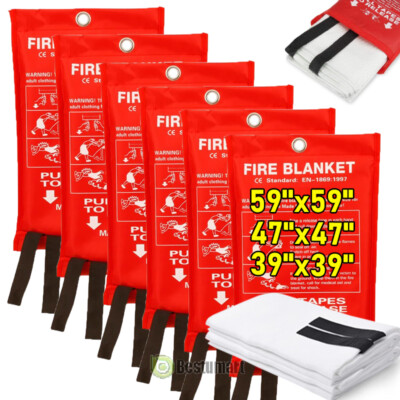 XXL Fire Blanket - Premium Home Fire Emergency Extinguisher Blankets -1/2/4/6PCS