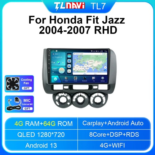 Android Auto Player GPS Car Stereo Radio For Honda Fit Jazz Manual A/C 2004-2007 - Picture 18 of 40