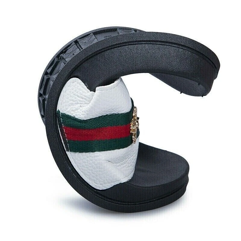 SEÑORAS MUJERES SANDALIAS PLANAS A RAYAS DESLIZANTES VERANO MULAS ZAPATILLAS ZAPATOS Foto 2 de 4