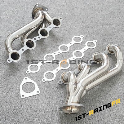 Polished Stainless Exhaust Headers For 2002-2016 Chevy Silverado 1500, 2500HD & 3500HD – 4.8L, 5.3L, 6.0L