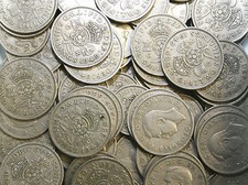 50 X FLORINS/ TWO SHILLING COINS 1947 TO 1967