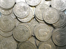 10 X FLORINS/ TWO SHILLING COINS 1947 TO 1967