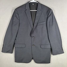 Jos A Bank Traveler Blazer 43R Gray Slim Fit Travel Tech Twill Wool Blend EUC