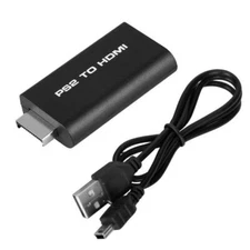 PS2 to HDMI Converter Adapter, Plug & Play, 480p, No Power Needed, Black