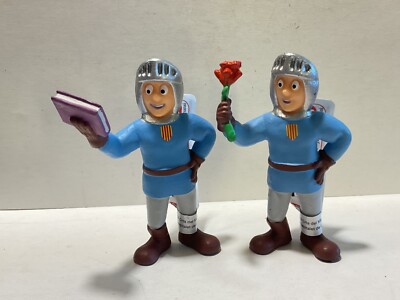 Sant Jordi Comansi Spain Comic Figur Ritter mit Buch + mit Rose Spanien