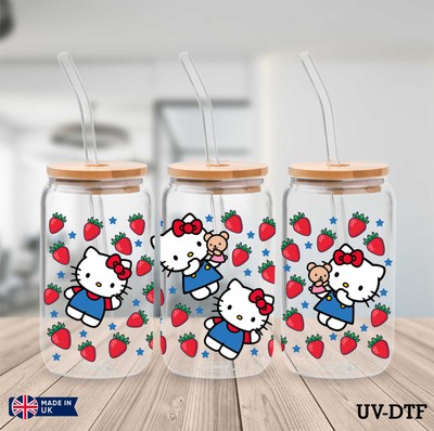 Kitty UV DTF Aufkleber - 16oz Libbey Dose Glasfolie yn885