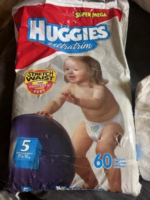 (4) vintage 2002 Huggies Diapers Size 5 Ultratrim Stretch Baby Diapers