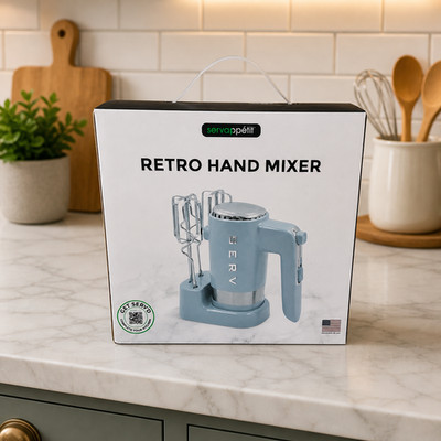 Servappetit Retro Serv 5-Speed Electric Hand Mixer   300W | Light Blue
