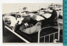 Handsome Soldier Lying on Bed Affectionate Gay Int Vintage Photo