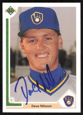 1991 Upper Deck Final Edition Dave Nilsson Auto Milwaukee Brewers #25F Card